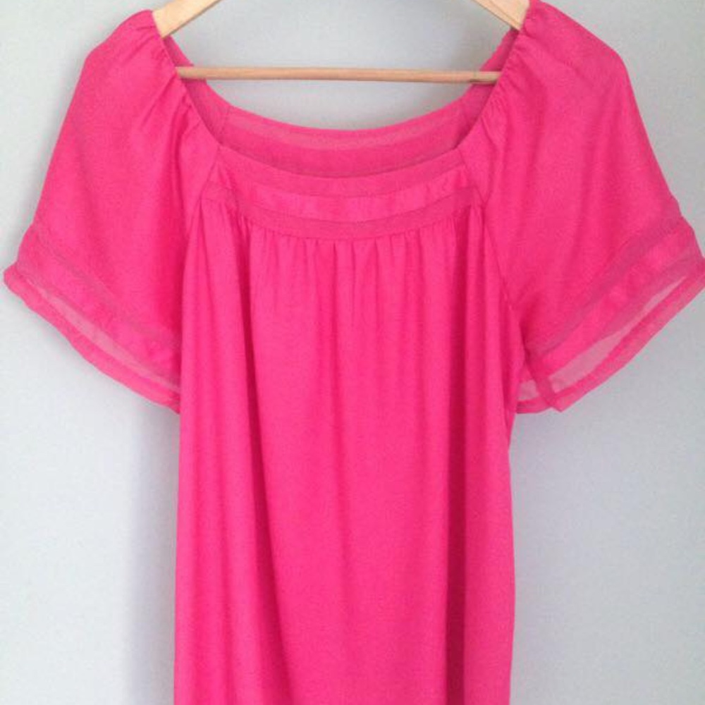 Motherhood Maternity Coral / Pink Silk top, size M